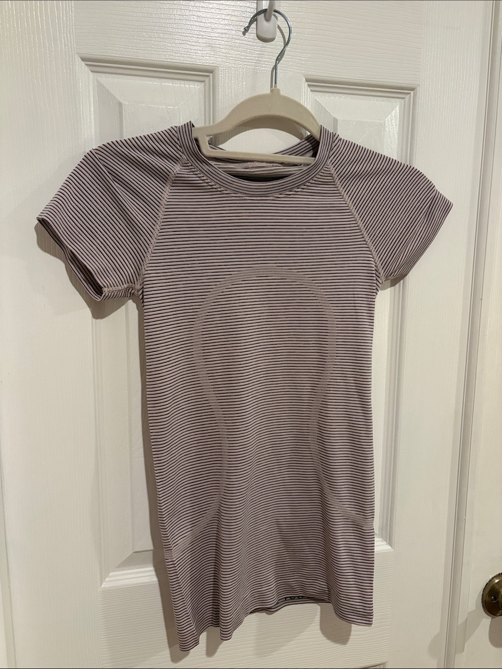 lululemon athletica Short Sleeve Striped Tee - Mauve and White
